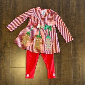 Red Striped Gingerbread Kids Outfit